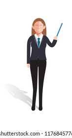 Business woman character presenting