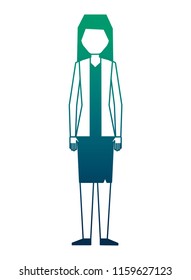 business woman character in skirt and jacket