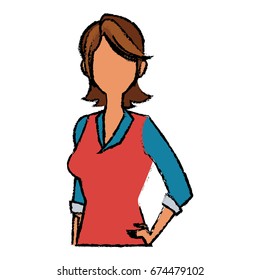 business woman character standing people