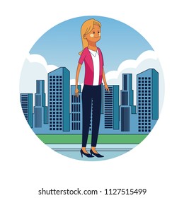 Business woman in the city