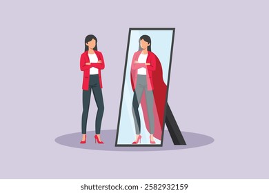 Business Woman concept. Colored flat vector illustration isolated.