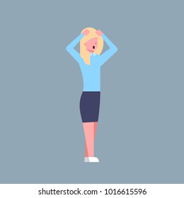 Business Woman Confused Office Worker Character Businesswoman Stressed Isolated Flat Vector Illustration