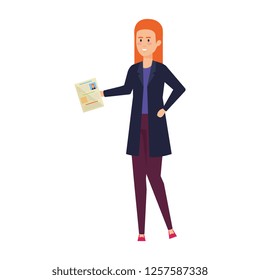 business woman with curriculum vitae