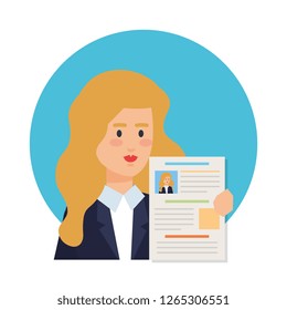 business woman with curriculum vitae
