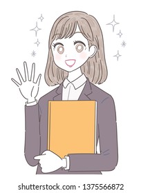 Business Woman is delighted