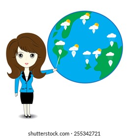 Business woman describe about global warming