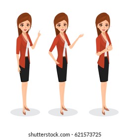 Business Woman Different Pose Illustration Vector Stock Vector (Royalty ...