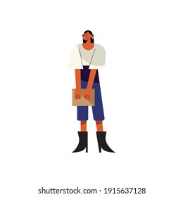 business woman with documents character vector illustration design