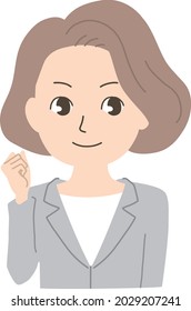 Business woman doing a guts pose
