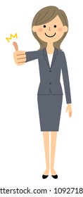 Business woman doing thumbs up