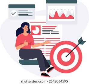 Business woman doing various business activities