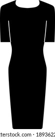 Business Woman Dress Icon. Black Glyph Design. Vector Illustration.