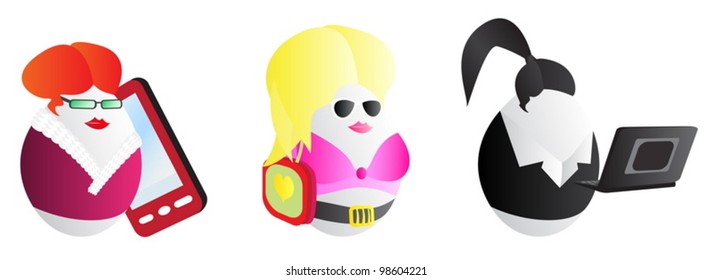 Business woman easter eggs
