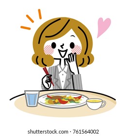 A business woman to eat.
