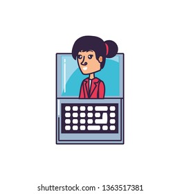 business woman elegant with laptop computer
