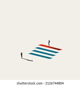 Business woman emancipation vector concept. Symbol of success, feminism, leadership. Minimal design eps10 illustration.