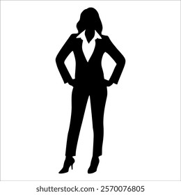 Business Woman or Employee Silhouette vector illustration