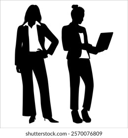 Business Woman or Employee Silhouette vector illustration