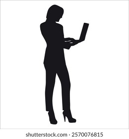 Business Woman or Employee Silhouette vector illustration