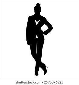 Business Woman or Employee Silhouette vector illustration