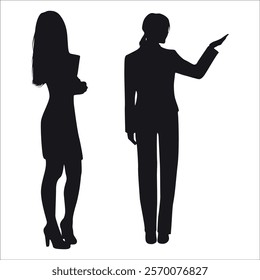 Business Woman or Employee Silhouette vector illustration