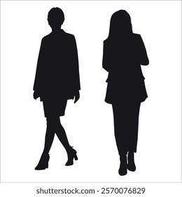 Business Woman or Employee Silhouette vector illustration