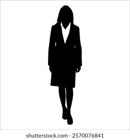 Business Woman or Employee Silhouette vector illustration