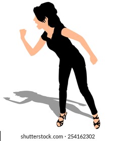 Business woman expressing winning winner energy success, vector