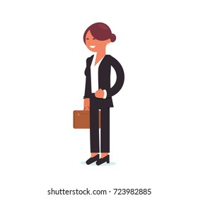 Business woman Flat Isolated on white
