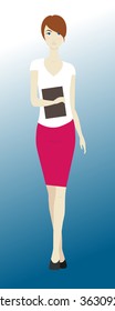 business woman with folder in hand