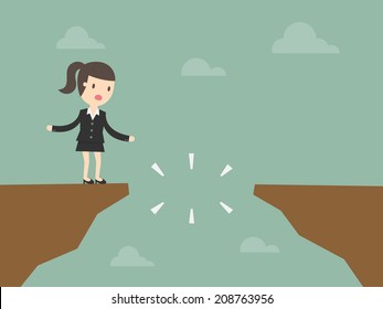 Business Woman In Front Of A Gap