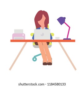 business woman at front office