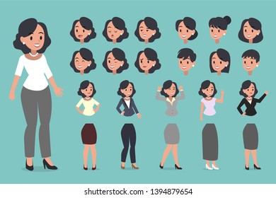 Business woman with gestures and situations