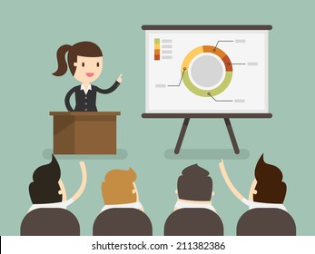 Business woman giving a presentation