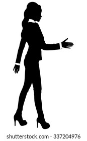 business woman with hand extended for a handshake
