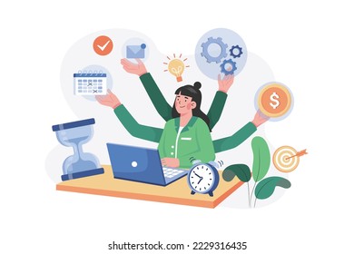 Business Woman With High Productivity