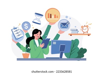 Business woman with High Productivity