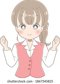 Business woman holding the fists of both hands