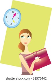 Business woman holding her fashion bag
