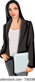Business woman holding paper file