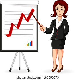 Business Woman holding a training 