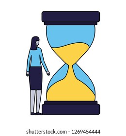 business woman hourglass time
