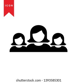 Business woman icon, avatar symbol. Female pictogram, flat vector sign isolated on white background. Simple vector illustration for graphic and web design. - Vector