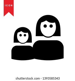 Business woman icon, avatar symbol. Female pictogram, flat vector sign isolated on white background. Simple vector illustration for graphic and web design. - Vector