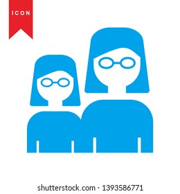 Business woman icon, avatar symbol. Female pictogram, flat vector sign isolated on white background. Simple vector illustration for graphic and web design. - Vector