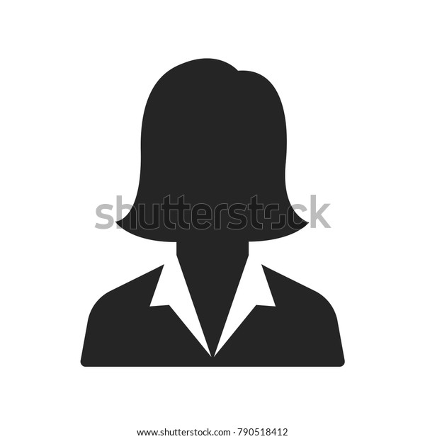ビジネスマンのアイコン アバターのシンボル 白い背景に女性の絵文字 平らなベクター画像記号 グラフィックやウェブデザイン用の簡単なベクターイラスト のベクター画像素材 ロイヤリティフリー 790518412