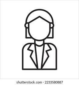 Business woman icon. Editable vector