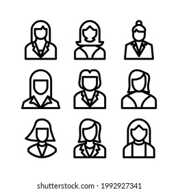 business woman icon or logo isolated sign symbol vector illustration - Collection of high quality black style vector icons
