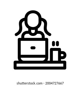 business woman icon or logo isolated sign symbol vector illustration - high quality black style vector icons
