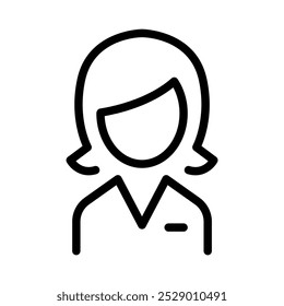 business woman icon in thin line style vector illustration graphic design